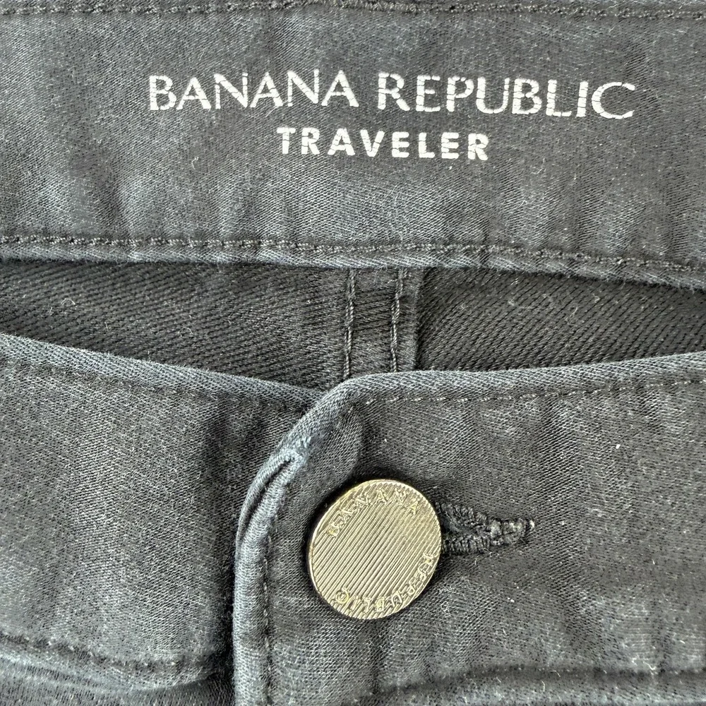 Banana Republic Slim Traveler Jeans Mens 32x32 Black Stretch Denim Pants 488420
